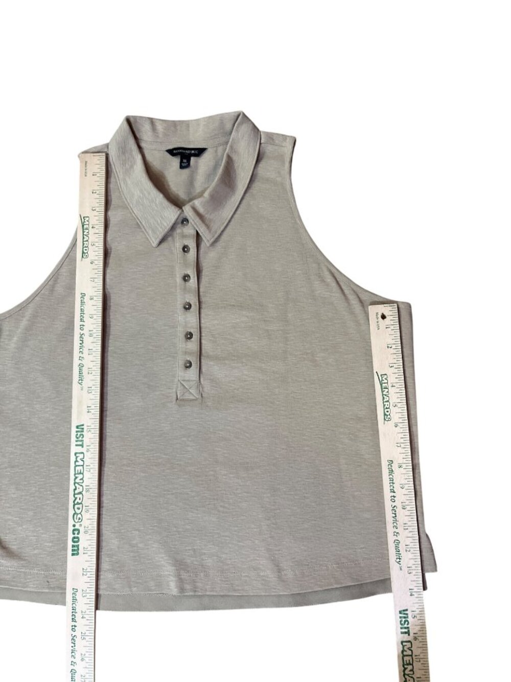 Banana Republic Women’s XL Cotton Stretch Sleeveless Polo Boxy Top Used - Picture 8 of 13